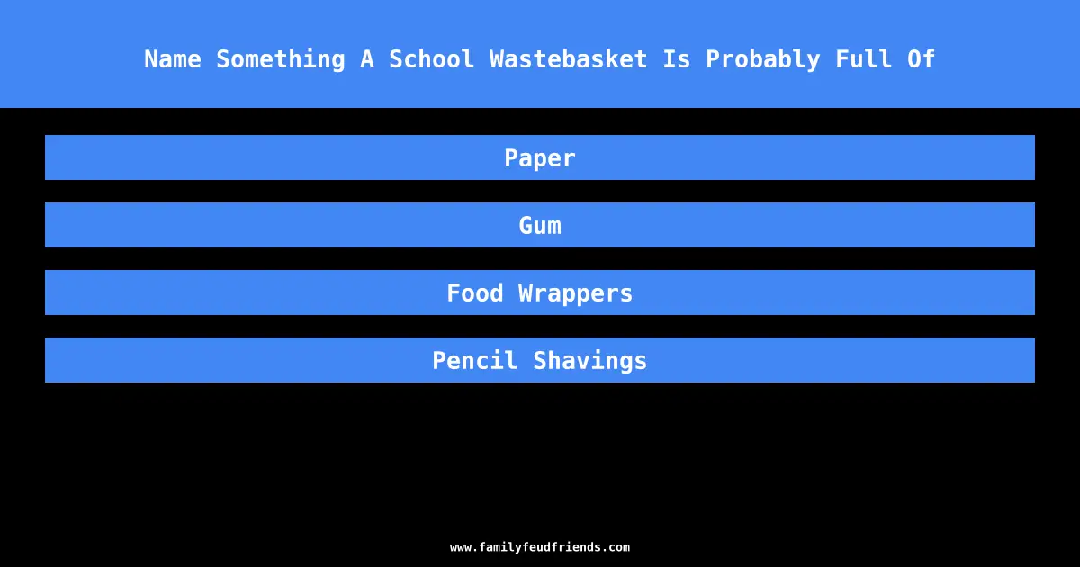 Name Something A School Wastebasket Is Probably Full Of answer