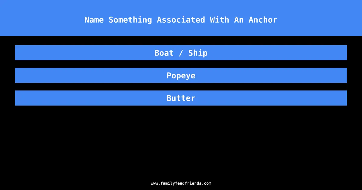Name Something Associated With An Anchor answer