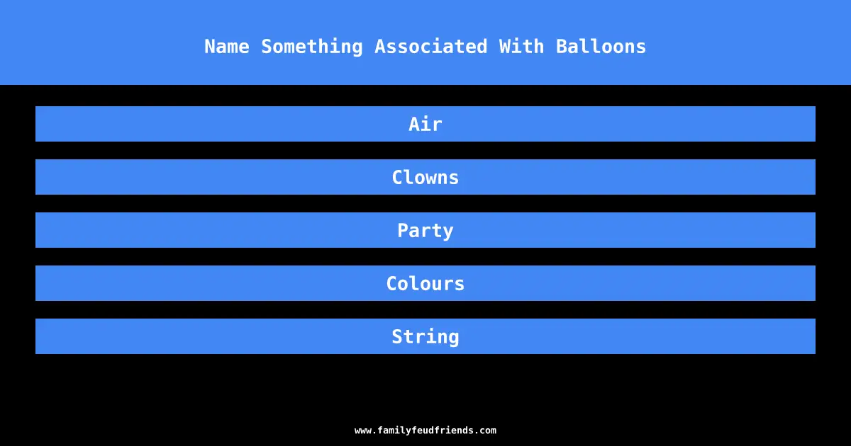 Name Something Associated With Balloons answer