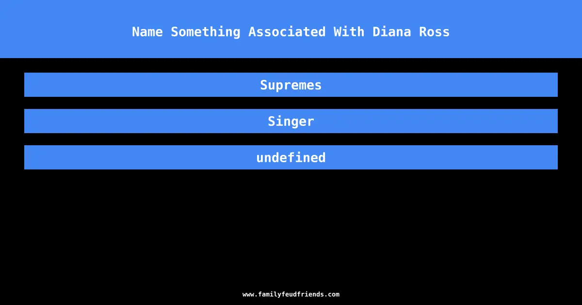 Name Something Associated With Diana Ross answer