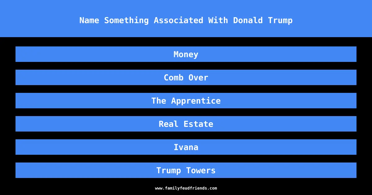 Name Something Associated With Donald Trump answer