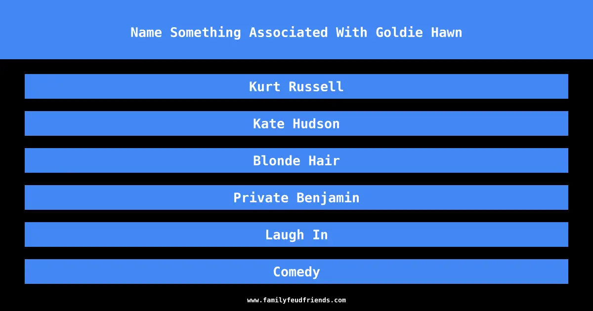 Name Something Associated With Goldie Hawn answer