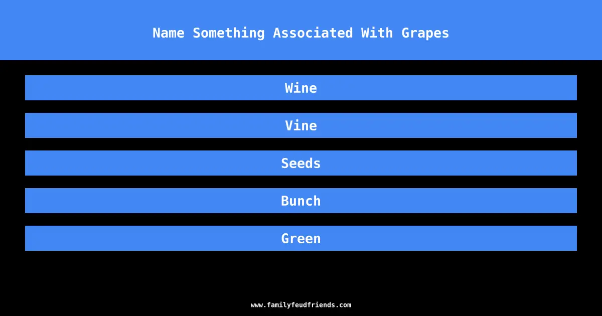 Name Something Associated With Grapes answer