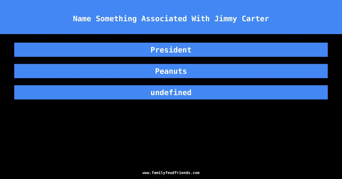 Name Something Associated With Jimmy Carter answer