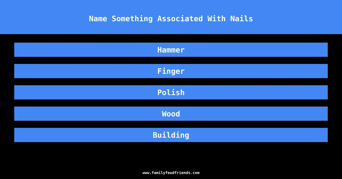 Name Something Associated With Nails answer
