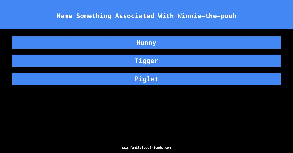 Name Something Associated With Winnie-the-pooh answer