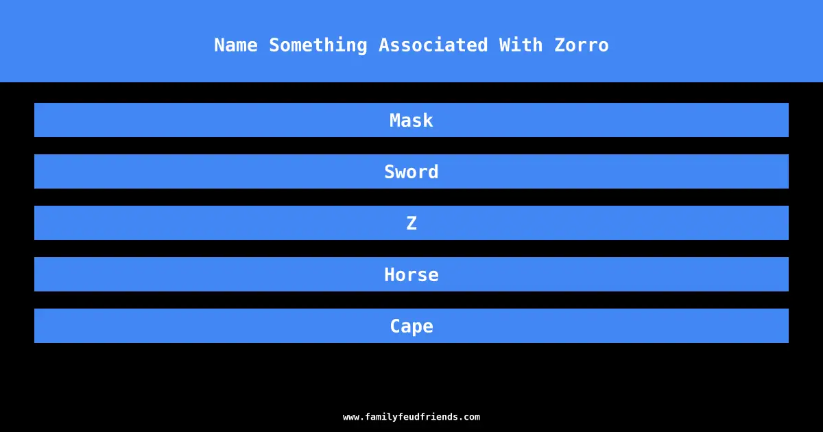Name Something Associated With Zorro answer