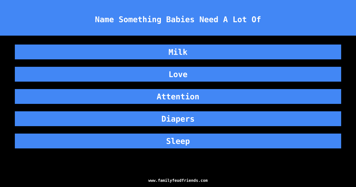 Name Something Babies Need A Lot Of answer