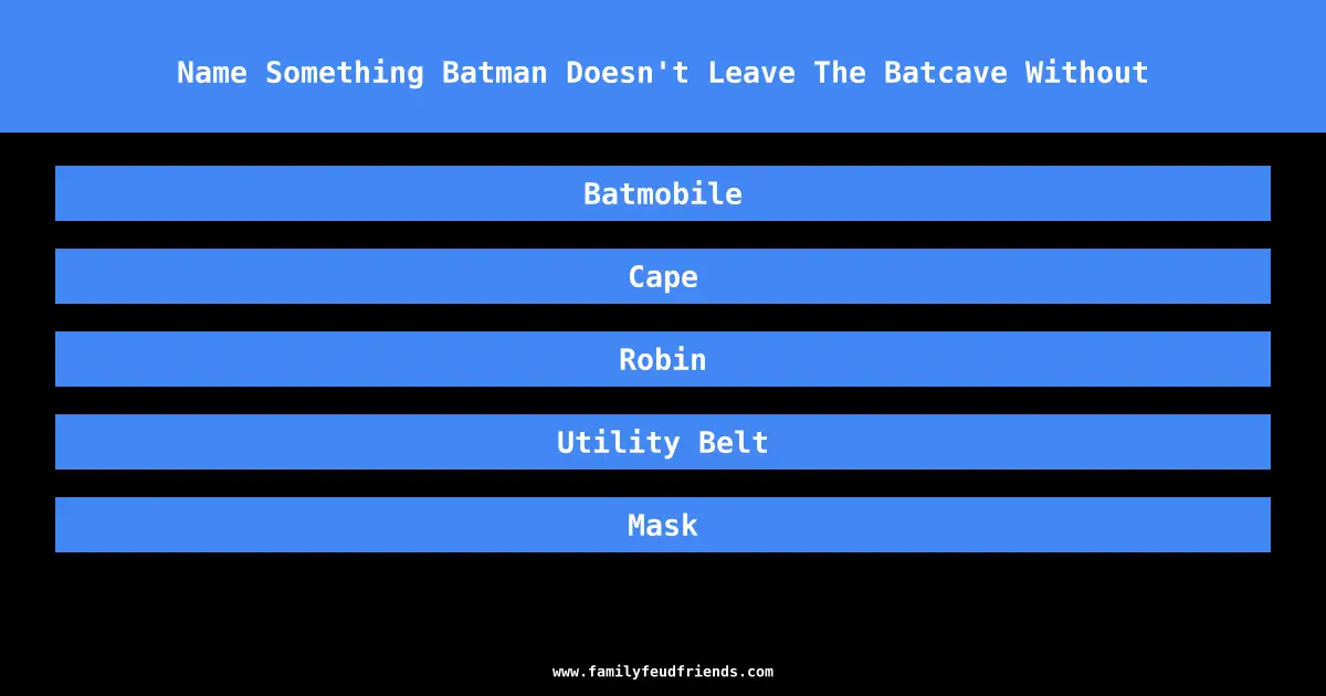 Name Something Batman Doesn't Leave The Batcave Without answer