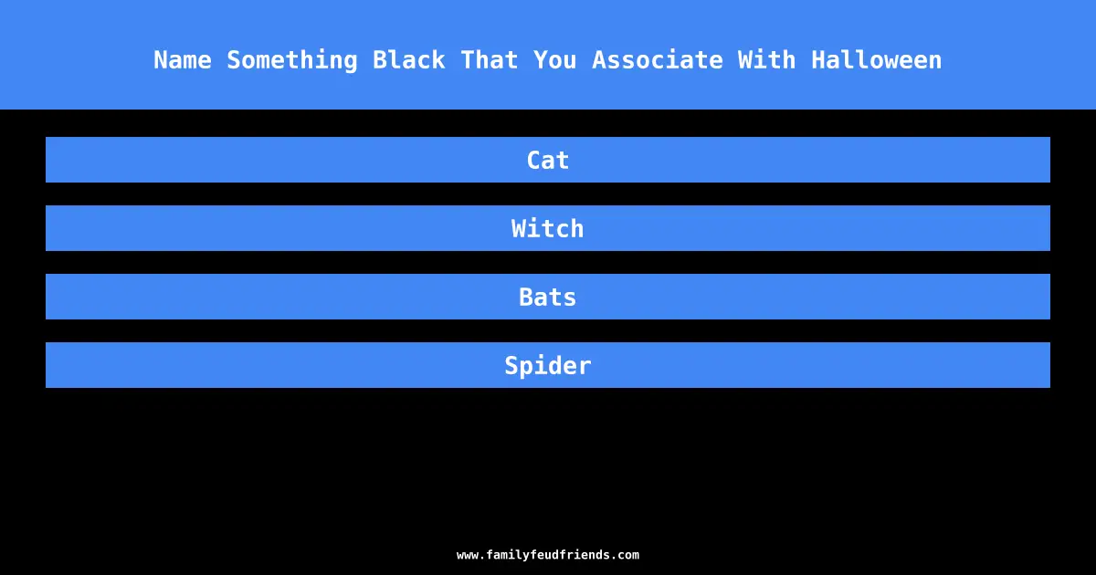 Name Something Black That You Associate With Halloween answer