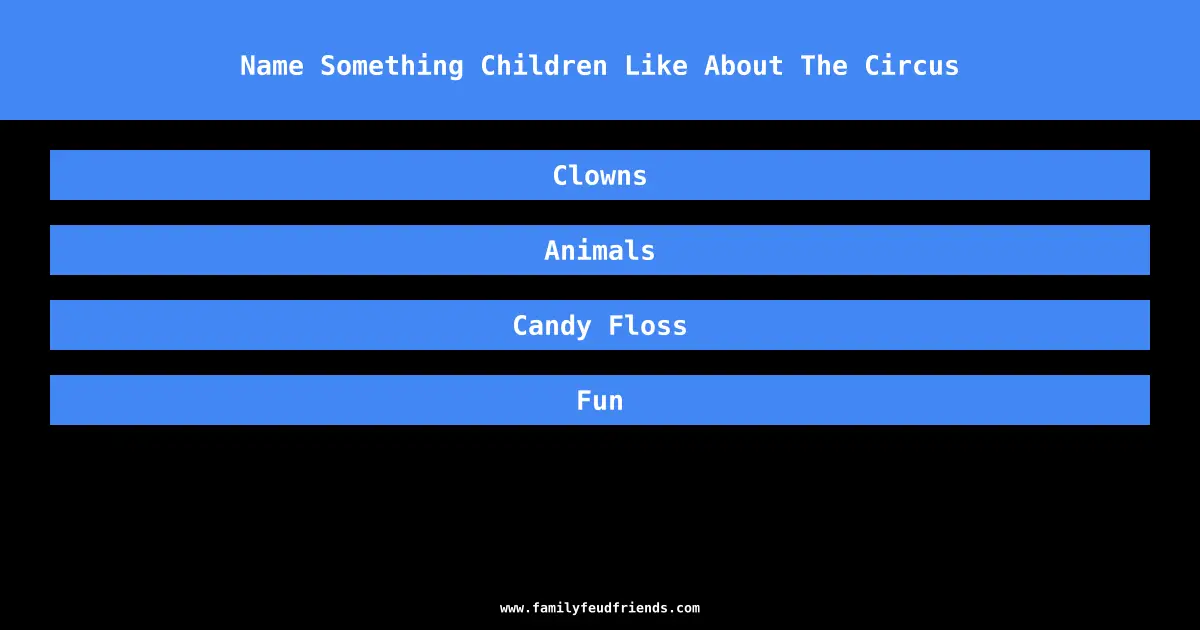 Name Something Children Like About The Circus answer