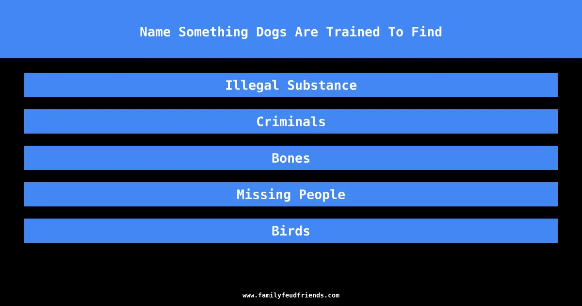 Name Something Dogs Are Trained To Find answer