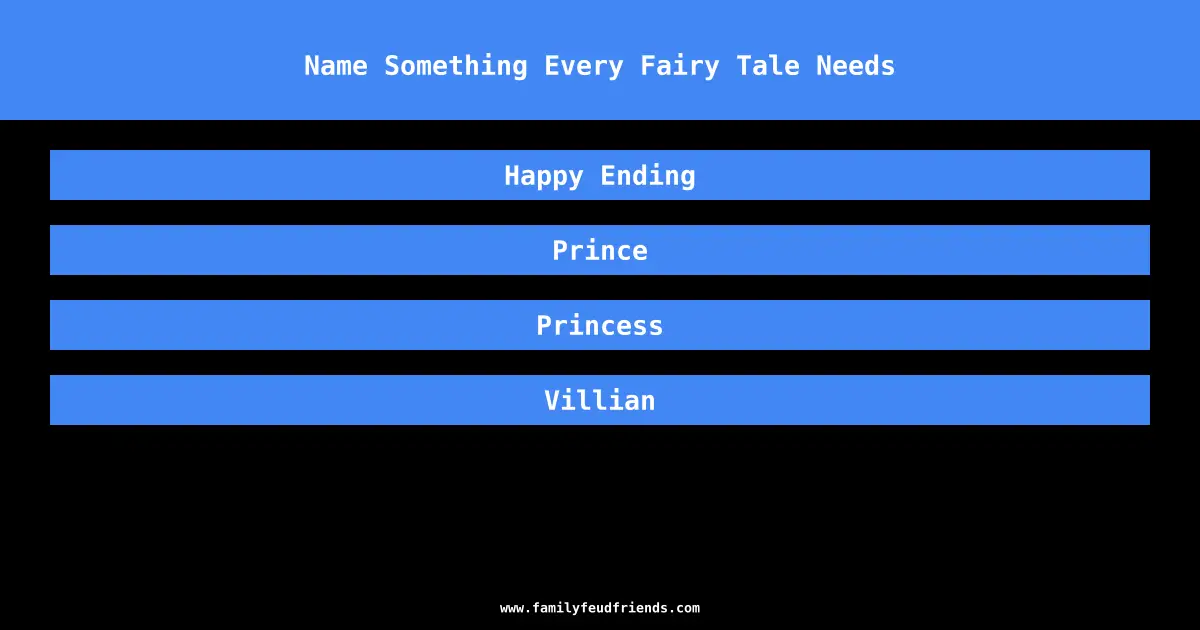 Name Something Every Fairy Tale Needs answer