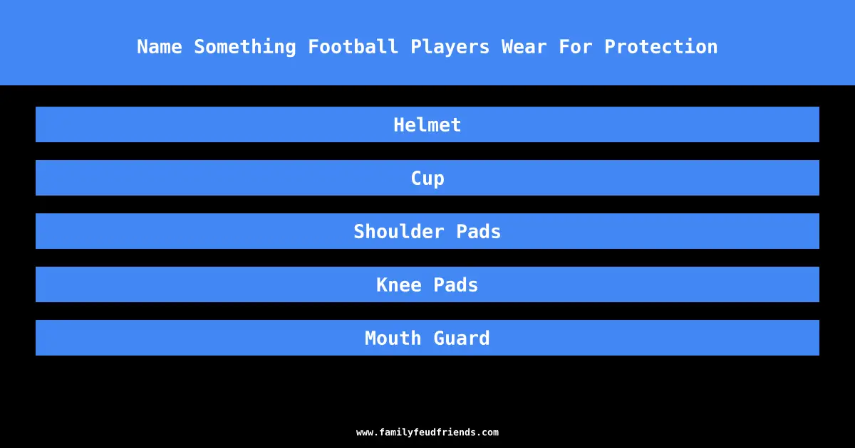 Name Something Football Players Wear For Protection answer