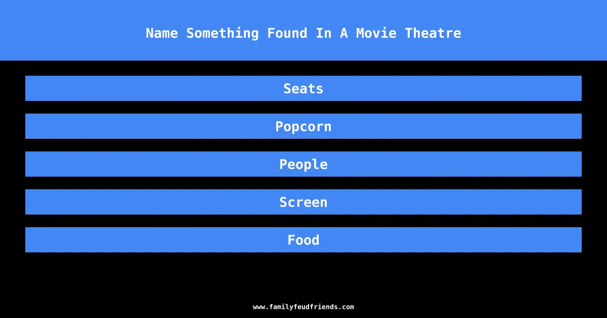 Name Something Found In A Movie Theatre answer