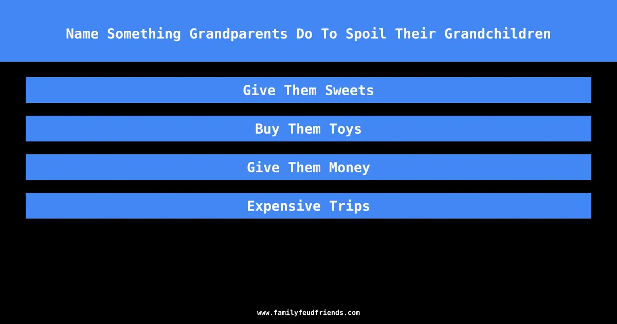 Name Something Grandparents Do To Spoil Their Grandchildren answer