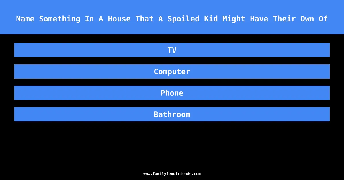 Name Something In A House That A Spoiled Kid Might Have Their Own Of answer