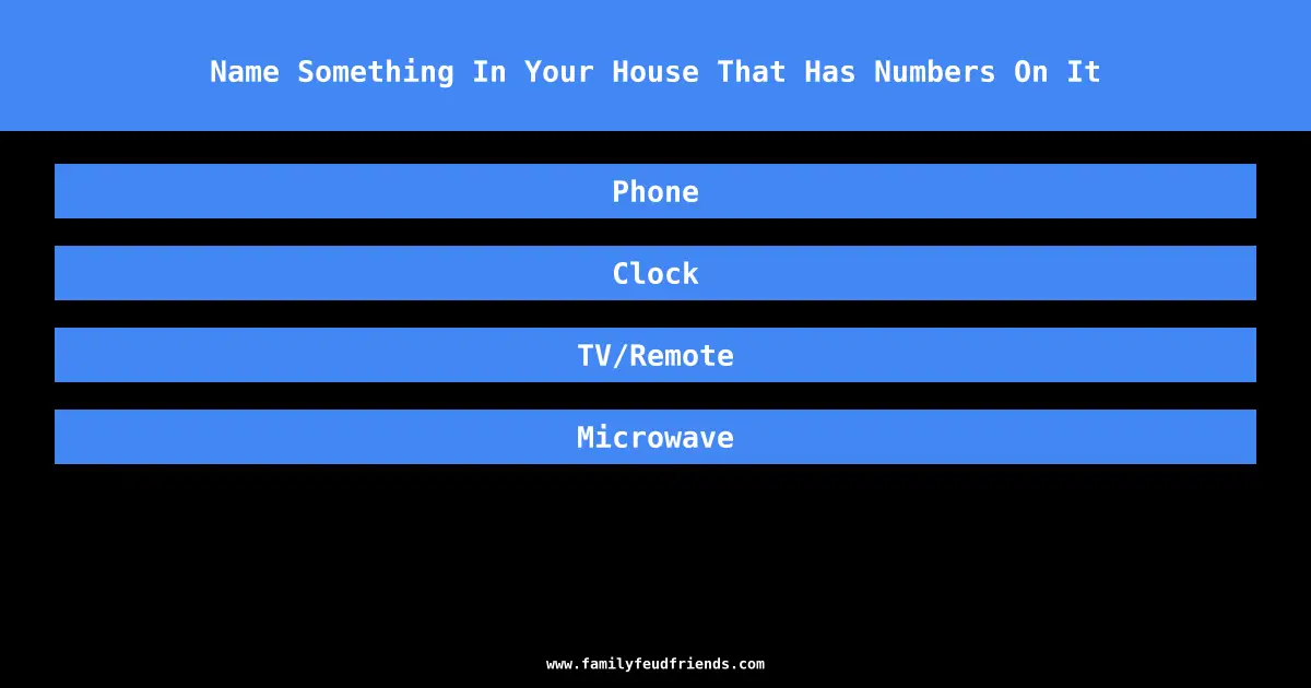 Name Something In Your House That Has Numbers On It answer
