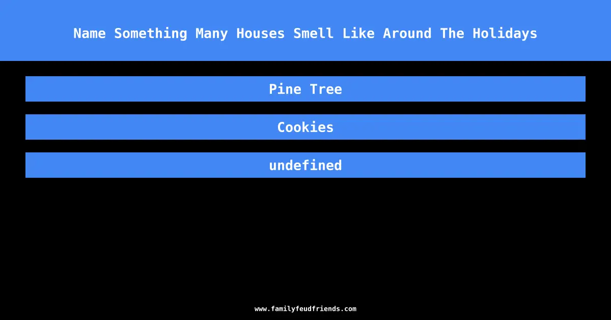 Name Something Many Houses Smell Like Around The Holidays answer