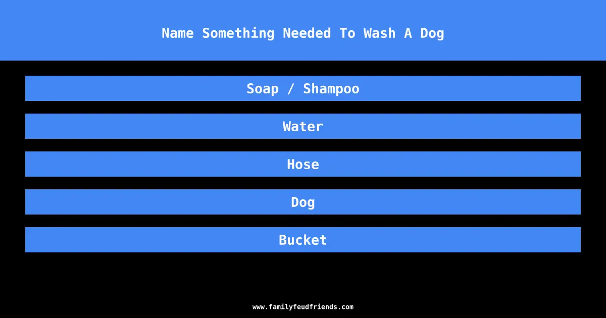 Name Something Needed To Wash A Dog answer