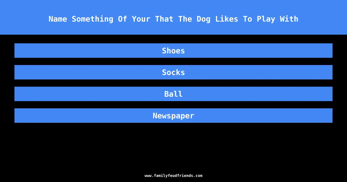 Name Something Of Your That The Dog Likes To Play With answer