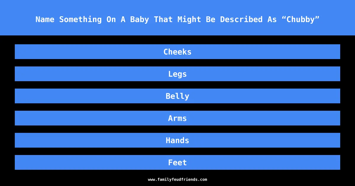 Name Something On A Baby That Might Be Described As “Chubby” answer