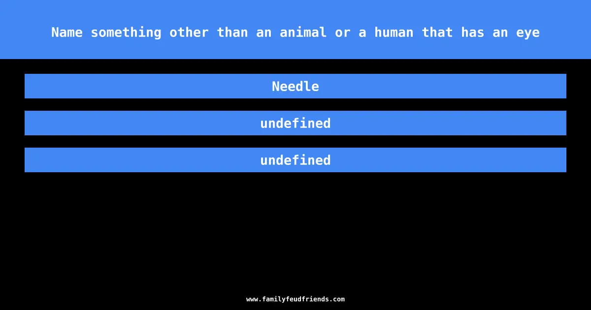 Name something other than an animal or a human that has an eye answer