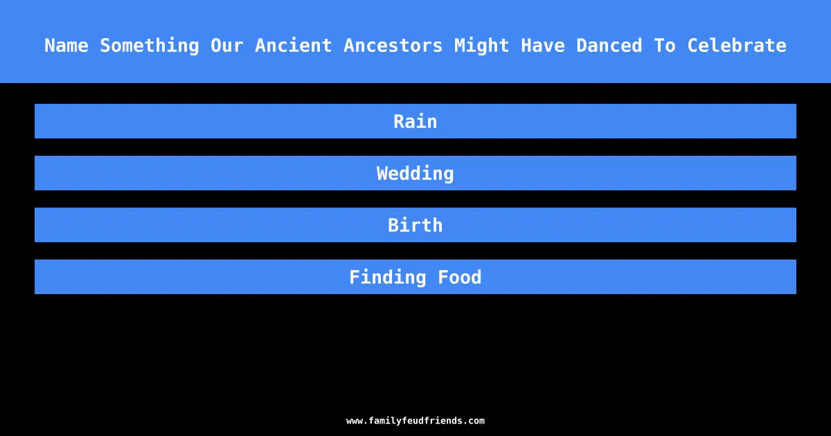 Name Something Our Ancient Ancestors Might Have Danced To Celebrate answer