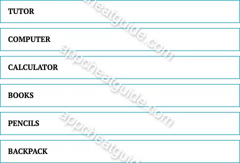 Name something parents get for their kids to help them with school. screenshot answer