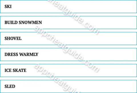 Name something parents might teach their kids to do in the winter. screenshot answer