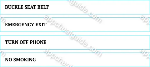 Name something passengers on an airplane are told before take off. screenshot answer