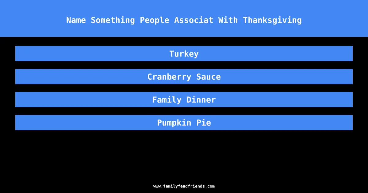 Name Something People Associat With Thanksgiving answer