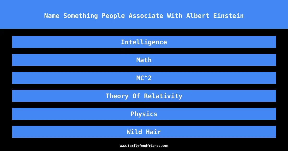 Name Something People Associate With Albert Einstein answer