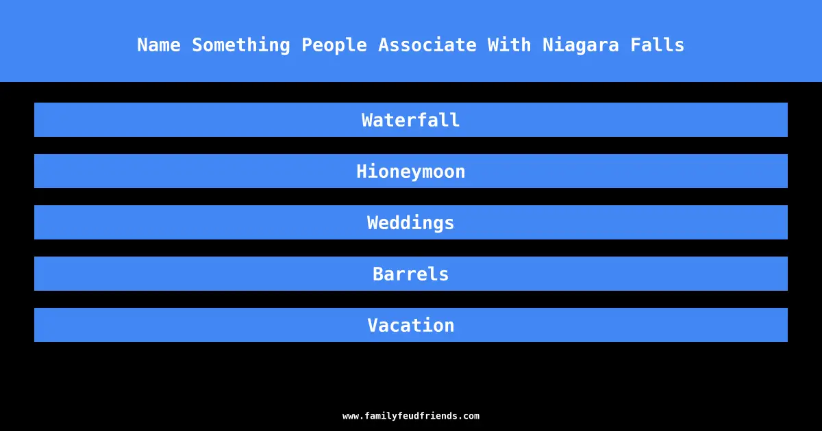 Name Something People Associate With Niagara Falls answer