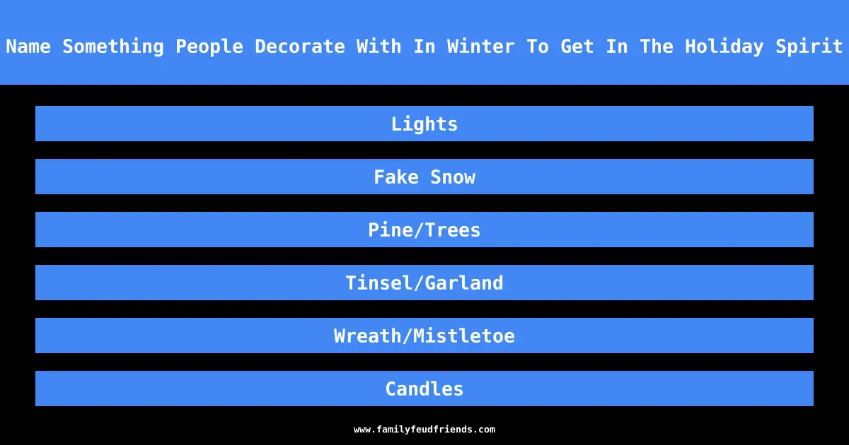 Name Something People Decorate With In Winter To Get In The Holiday Spirit answer