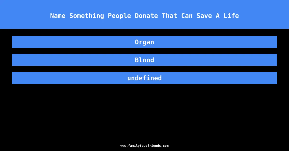 Name Something People Donate That Can Save A Life answer