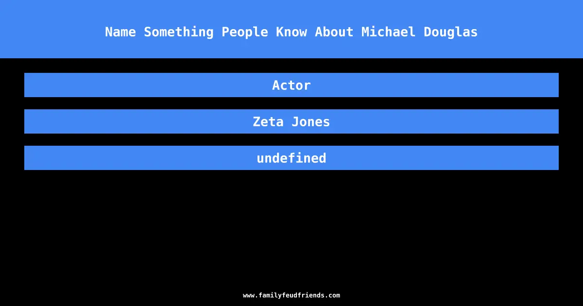 Name Something People Know About Michael Douglas answer