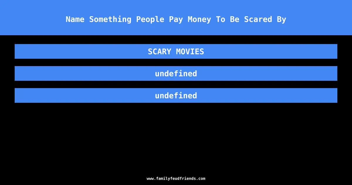 Name Something People Pay Money To Be Scared By answer