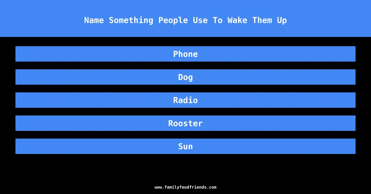 Name Something People Use To Wake Them Up answer