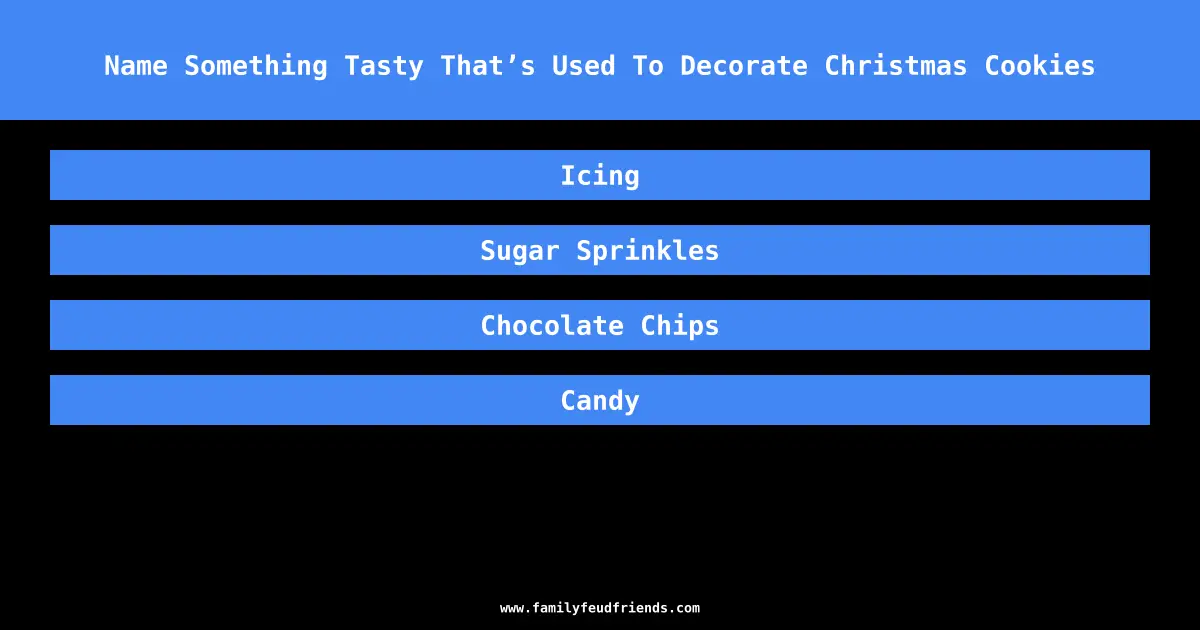 Name Something Tasty That’s Used To Decorate Christmas Cookies answer