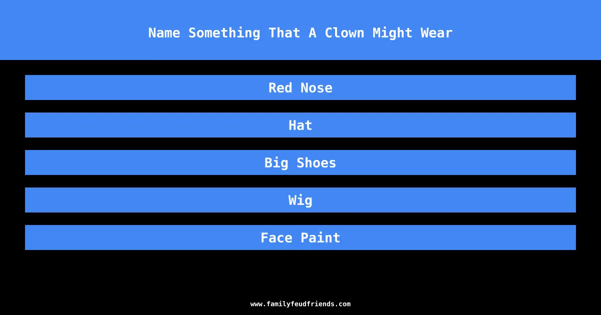 Name Something That A Clown Might Wear answer