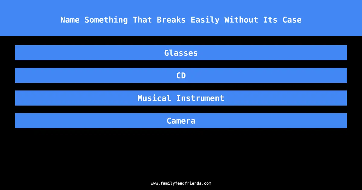 Name Something That Breaks Easily Without Its Case answer