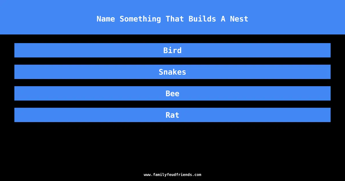 Name Something That Builds A Nest answer