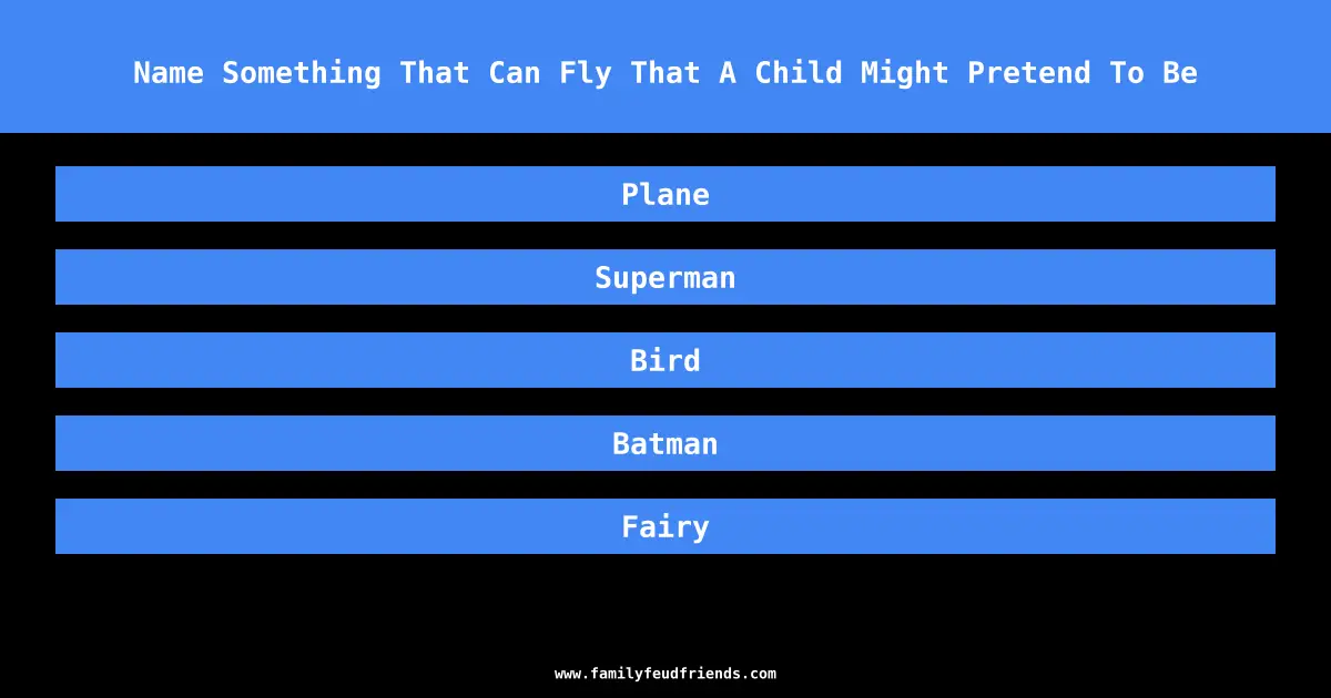 Name Something That Can Fly That A Child Might Pretend To Be answer