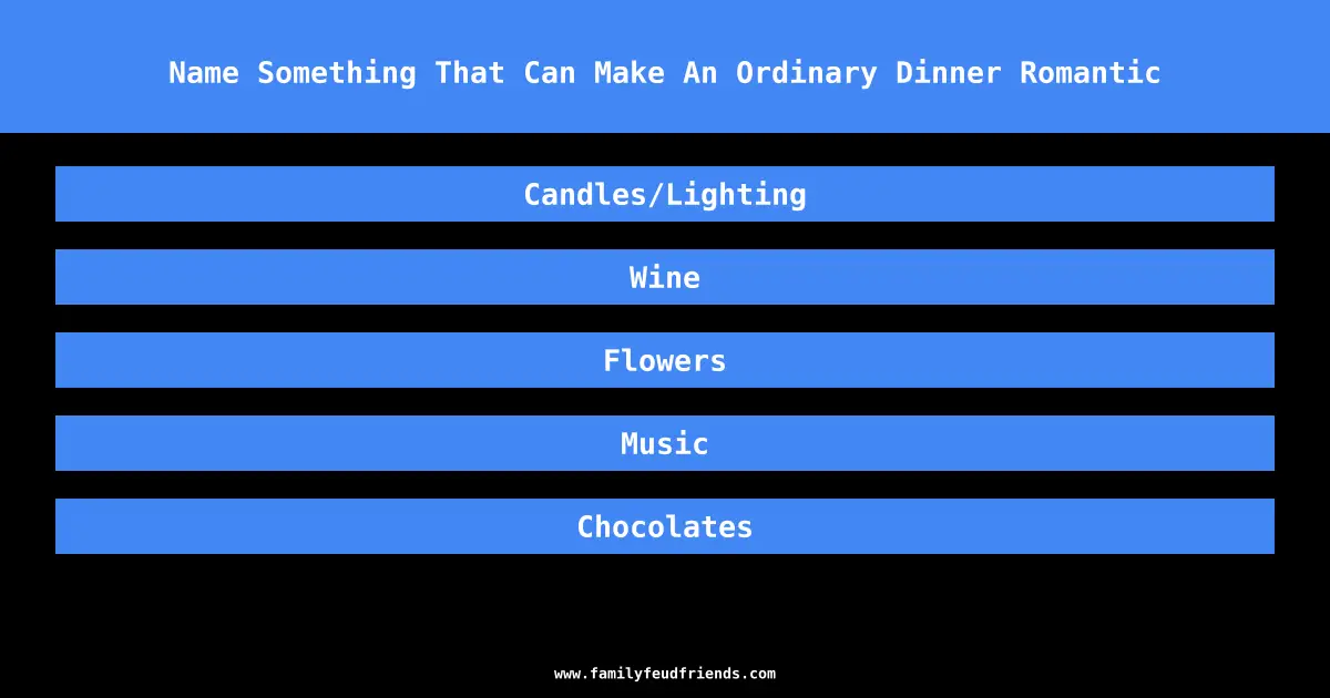 Name Something That Can Make An Ordinary Dinner Romantic answer