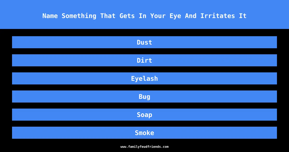 Name Something That Gets In Your Eye And Irritates It answer