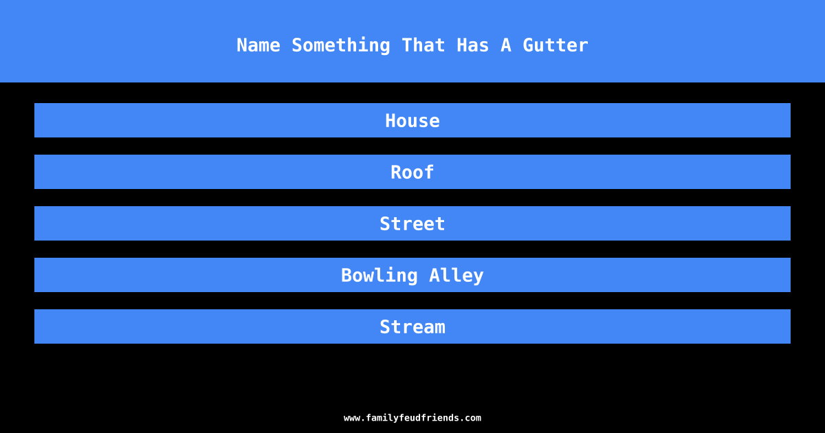 Name Something That Has A Gutter answer