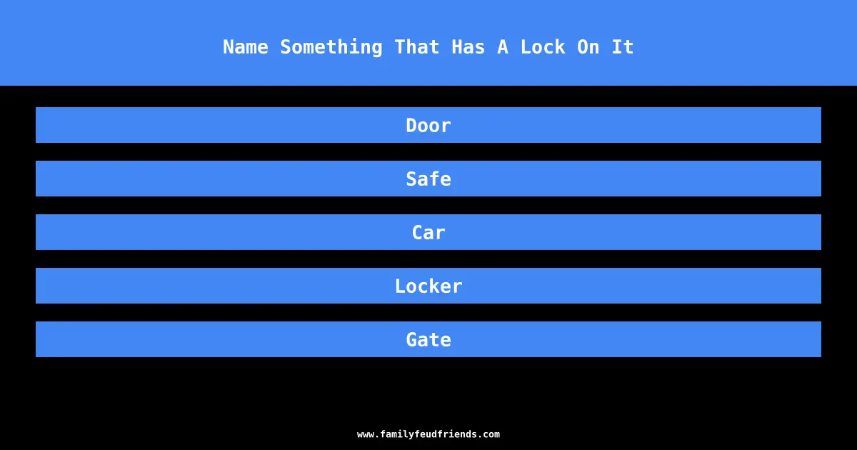 Name Something That Has A Lock On It answer