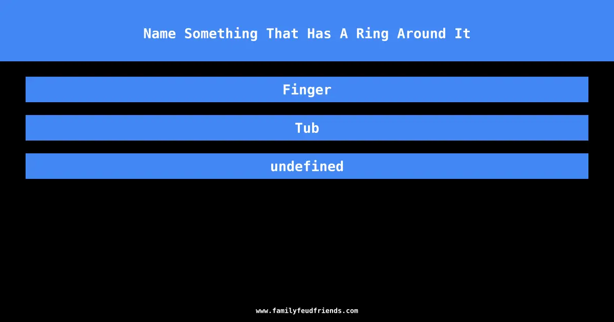Name Something That Has A Ring Around It answer
