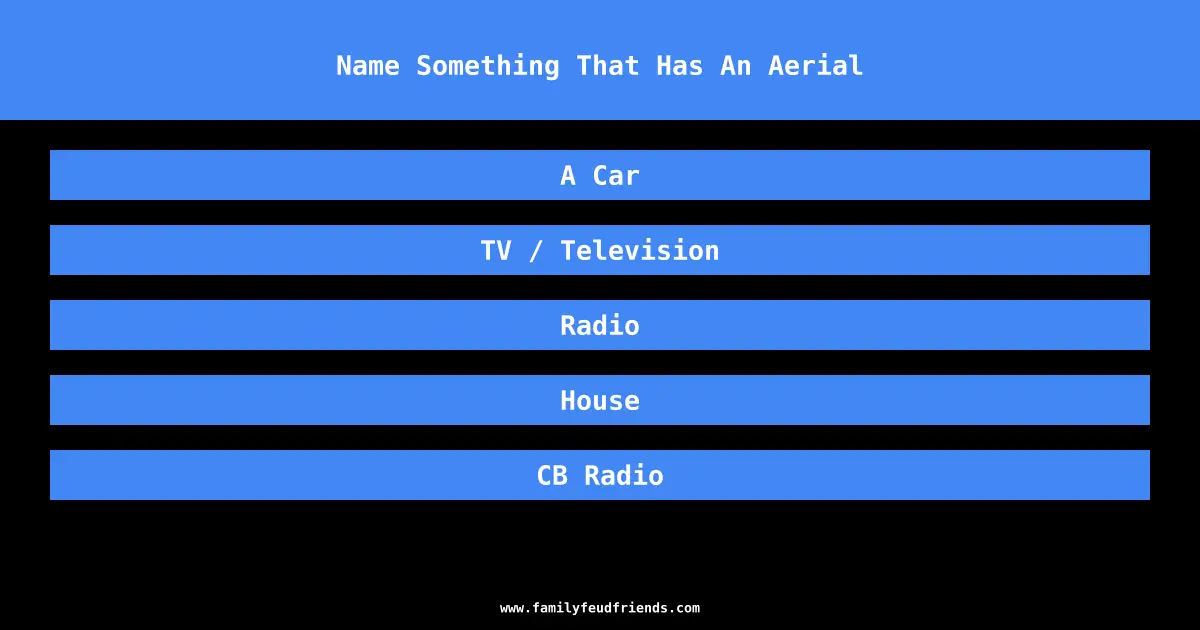 Name Something That Has An Aerial answer